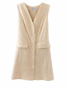 Sage The Label Button Suit Style Mini Dress, NWT